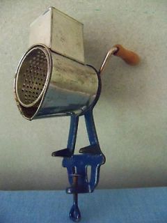 Newly listed Vintage Hand Grater Metal Kitchen Spice Cheese Wood Crank