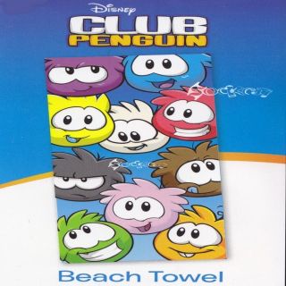 Official Disney Club Penguin Cotton Beach Bath Towel