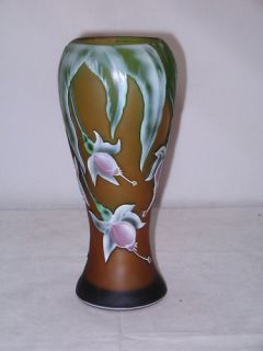 Okra Art Glass Studios Cameo Vase by Sarah Cowan
