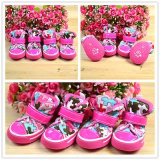 New Camouflage Cozy Cute Fashion Canvas Boots Shoes For Small Dog