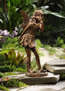 14 Standing Garden Fairy Statue   Copper Look Polystone NEW