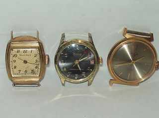 Lot Of 3 Mens Mechanical Dollar Watches, Westclox, Lucerne, Waterbury