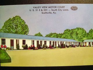 Scottsville KY Valley View Motor Court Postcard 1950s