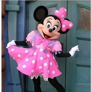 Crazy Sale Pink Minnie Mouse Mascot Costume Fancy Dress Full Suit