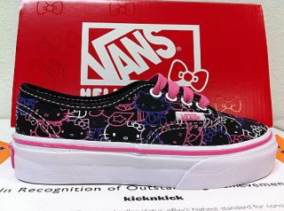 Vans Hello Kitty Authentic Shoes Kids Black Pssn Flwr VN 0OKN66Y Sz
