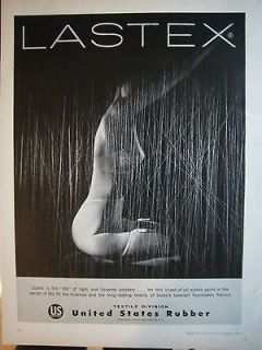 1958 Vintage United States Rubber Womens LASTEX Corsetry Girdle Bra Ad