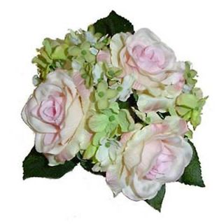 Hydrangea Bouquet PINK Silk Flowers, Artificial Wedding Arrangements