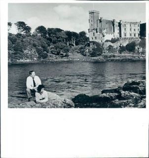 1972 Couple Relaxes n Front of Dunvegan Castle Isle of Skye Scotland