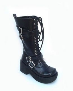 KERA Sweet DOLLY Lolita black Rock Cross BOOTS GOTH boots US size 5 11