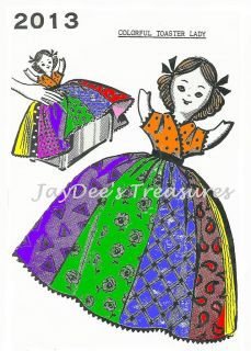 2013 Patchwork Toaster Cover Lady Pattern Girl Quilt Like Vintage Mail
