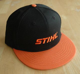 Stihl Black and Orange Cool Flat Brim Hat / Cap Snap Back