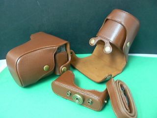 F76 Leather Case Bag Cover For Nikon One 1 J1 Camera Light Brown
