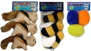 3pk Hide A Bee, Hide A Squirre l or 6pk Eggs Dog Toy