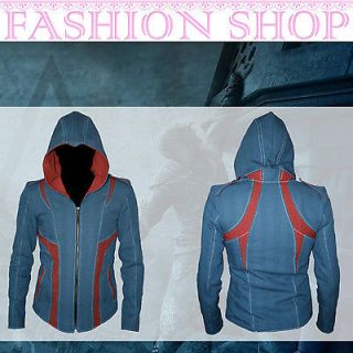 HOT Mens Assassins Creed III 3 Kenway Hoodie Jacket Top Coat Cosplay