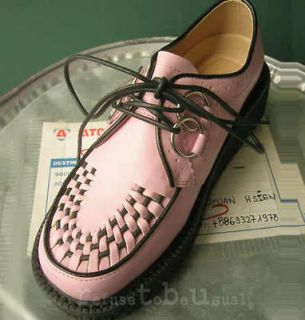 Psychobilly Unisex Custom Handmade Creepers Platofrm Shoe Pink