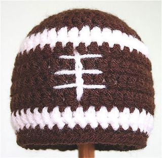 Crochet Football Baby Boy Girl Hat Newborn 0 3 month Handmade