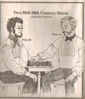  19th Century SHIRT PATTERN, 2 styles plus cravat Past Patterns #007