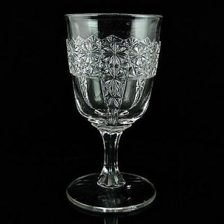 EAPG Paneled or Pointed Panel Daisy & Button Goblet AKA Queen McKee