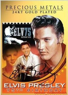 Elvis Presley Auto 24 K Gold Card Precious Metals 75th Birthday