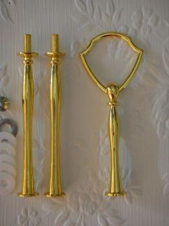 Cake Stand Handle Fitting 3 Tier Gold Shield Hardware High Tea Wedding