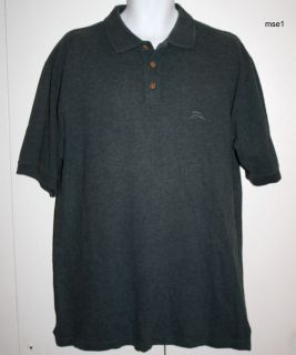 TOMMY BAHAMA 100% PURE COTTON FOREST TURQUOISE FISHING POLO W/ RIBBED