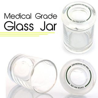 Lot of 2 Air Tight Glass Herb Medical Container Jar
