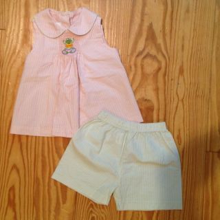 Zuccini Frog Smocked Top And Shorts Outfit Size 3T