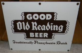 Good Old Reading Beer Porcelain Sign Pennsylvania Dutch
