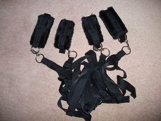 UNDERBED RESTRAINT SYSTEM WITH FUR CUFFS AND STRONG ADJUSTABLE STRAPS