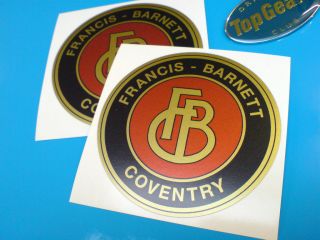 FRANCIS BARNETT of Coventry Gold Classic Motorcycle Stickers Decals