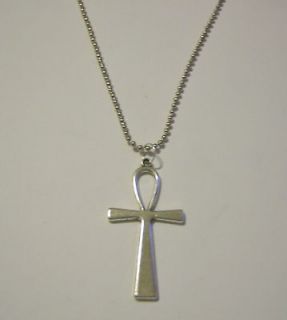 Egyptian Ankh Cross on Stainless Steel Necklace