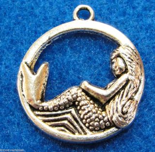 Tibetan Silver MERMAID Charms Pendants Tibet Jewelry Findings OT09