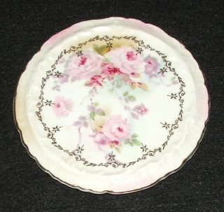Vintage Royal Crown Chantilly Rose Hand Painted Hot Plate 55/1947