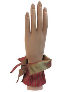 Ladies, Oleana 80 Z, Silk Fabric Cuffs, Olive and Red, Reversible