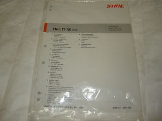 TS 700 Stihl Concrete Cut Off Saw Parts Manual New