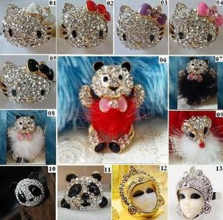 Gorgeous Crystal Diamond Ring, Hello Kitty, Panda, Bear, Fox, Egypt