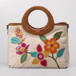 RELIC Eisley FLORAL EMBROIDERED BUTTERFLY SATCHEL RLS8120998 Purse