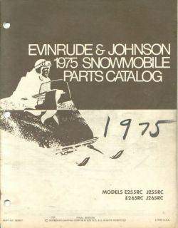 1975 Evinrude Johnson e255rc Snowmobile Parts Catalog
