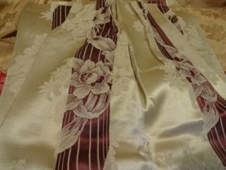 1920s 30s Hollywood Satin Floral Brocade/Damask Lined Curtain/Drapes