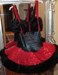 Sequin Marcea Red BLACK SWAN Dance Ballet Halloween Costume Tutu Dress