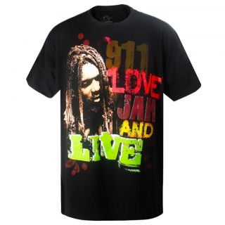 Cooyah Peter Tosh 911 Love Jah & Live T Shirt Rasta Reggae Marley