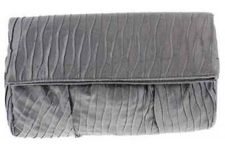 Style & Co. NEW Tabitha Silver Glitter Satin Fold Over Clutch Handbag