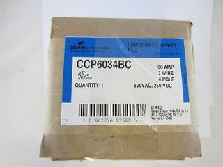 CROUSE HINDS CCP6034BC NEW STYLE REPLACES APJ6485 60 AMP PLUG 3W 4P