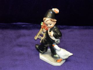 Vintage Friedel Goose Biting Boy Porcelain Figurine