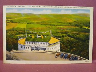 Old Postcard Grand View Point Hotel Lincoln Highway Bedford, PA