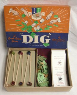 PARKER BROTHERS MONOPOLY DIG LIVELY ACTION GAME 1930s BOXED