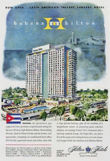 Cuban Travel POSTER.Stylish Graphics.Haban​a Hilton Hotel.Decor Art
