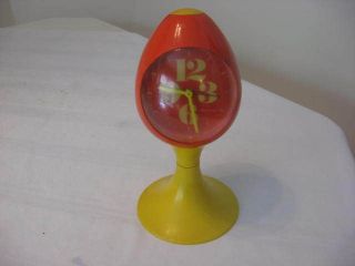 Vintage Blessing Retro Red & Yellow Egg Alarm Clock Germany WORKS