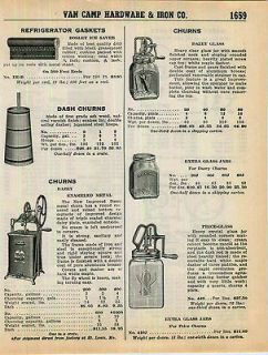 1939 AD Dazey Churn Price Glass 4 to 16 Pint Size Parts List Price
