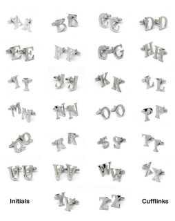 Personalized Silver Initial Cufflinks